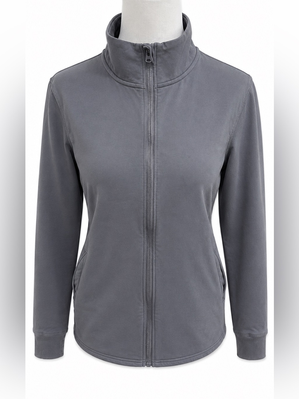 Hylete Women's Charcoal Full-Zip Fleece Work Out Jacket Size Medium